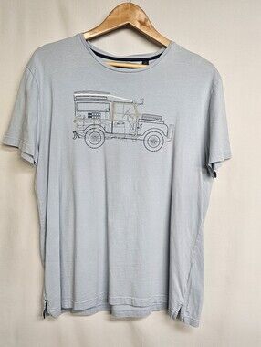 Land Rover Blue Print T-shirt Oxford Cambridge Expedition Large